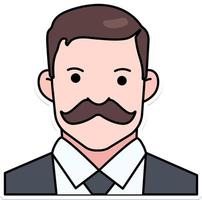 bedrijf Mens jongen avatar gebruiker persoon mensen stropdas pak gekleurde schets sticker retro stijl vector