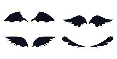 reeks van dier Vleugels vorm silhouet vector