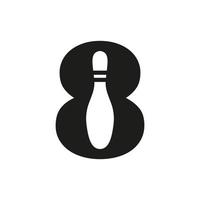 brief 8 bowling logo. bowling bal symbool vector sjabloon