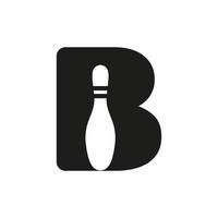 brief b bowling logo. bowling bal symbool vector sjabloon