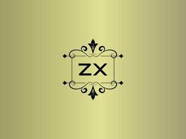 creatief zx logo afbeelding, premie zx luxe brief ontwerp vector