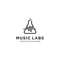 muziek- labs Notitie minimalistische logo ontwerp icoon vector