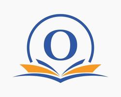 brief O onderwijs logo boek concept. opleiding carrière teken, Universiteit, academie diploma uitreiking logo sjabloon ontwerp vector