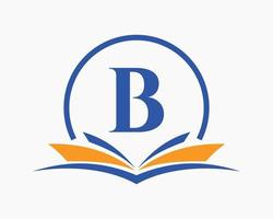 brief b onderwijs logo boek concept. opleiding carrière teken, Universiteit, academie diploma uitreiking logo sjabloon ontwerp vector