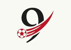brief 9 voetbal Amerikaans voetbal logo. voetbal club symbool concept van Amerikaans voetbal team icoon vector