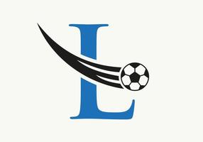 brief l voetbal Amerikaans voetbal logo. voetbal club symbool concept van Amerikaans voetbal team icoon vector