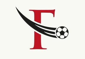 brief f voetbal Amerikaans voetbal logo. voetbal club symbool concept van Amerikaans voetbal team icoon vector