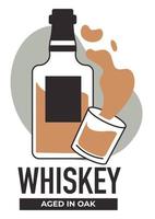 productie van whisky, extra speciaal componenten en technologie van maken. vector in vlak stijl