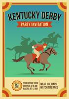 Vintage Kentucky Derby partij uitnodiging vector