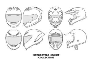 lijn kunst helm vector sjabloon verzameling