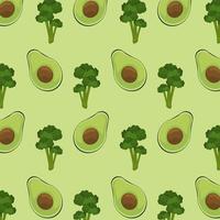 Wereldvoedseldag poster met avocado's en broccoli patroon vector