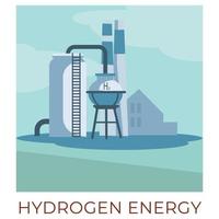 waterstof energie fabriek genereren stroom, eco vriendelijk technologieën vector