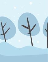 winter ijzig landschap, Woud bomen gedekt met sneeuw vector