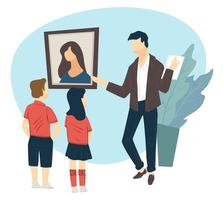 kunst galerij excursie voor school- kinderen vector