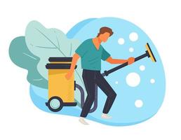 schoonmaak bedrijf Diensten, stofzuigen en het wassen verdieping vector