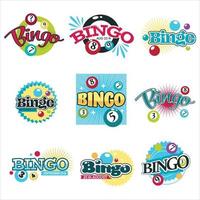 bingo spel geïsoleerd pictogrammen het gokken uitrusting ballen met getallen vector