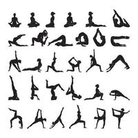 reeks yoga silhouet vector illustratie