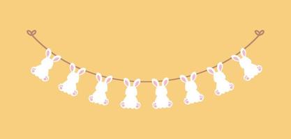 schattig Pasen konijn vlaggedoek clip art vector