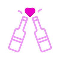 wijn icoon duotoon roze stijl Valentijn illustratie vector element en symbool perfect.