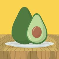 plat avocado-ontwerp vector