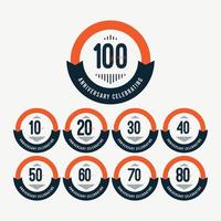 100ste verjaardag vieringen retro oranje vector sjabloon ontwerp illustratie