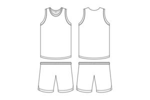 basketbal Jersey mockup vector lijn kunst