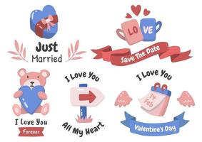 valentijn label vector logo set