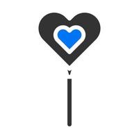 ballon icoon solide blauw grijs stijl Valentijn illustratie vector element en symbool perfect.