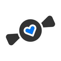 snoep icoon solide blauw grijs stijl Valentijn illustratie vector element en symbool perfect.
