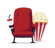 bioscoop concept - voorkant visie van rood bioscoop stoel vector
