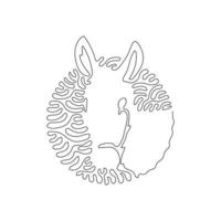 doorlopend een kromme lijn tekening van grappig ezel abstract kunst in cirkel. single lijn bewerkbare beroerte vector illustratie van vriendelijk huiselijk ezel voor logo, muur decor, boho afdrukbare kunst