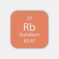 rubidium-symbool. scheikundig element van het periodiek systeem. vectorillustratie. vector