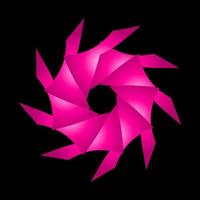 cirkelvormig overgangssymbool fractal verpakt in roze vector