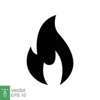 brand vlam icoon. gemakkelijk vlak stijl. passie symbool, brandbaar logo, grill, warmte, heet, brandwond waarschuwing concept, silhouet teken. vector illustratie ontwerp geïsoleerd Aan wit achtergrond. eps 10.