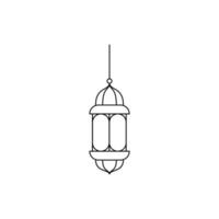 lijn kunst illustratie van een Islamitisch lantaarn. kan worden gebruikt naar Ramadan ontwerp, eid al-fitr en eid al-adha. vector