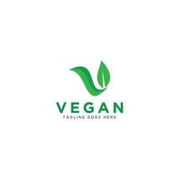 veganistisch logo vector. natuur groen illustratie met bladeren voor logo, sticker, en label. vector