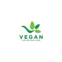 veganistisch logo vector. natuur groen illustratie met bladeren voor logo, sticker, en label. vector