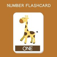 schattig aantal flashcards met dieren set. Engels tellen met dier thema. wiskunde poster voor peuter. vector illustratie.