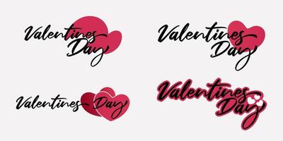 gelukkig Valentijnsdag dag belettering tekst reeks geïsoleerd Aan wit achtergrond. gelukkig Valentijnsdag dag typografie vector ontwerp voor groet kaarten en poster, spandoek.