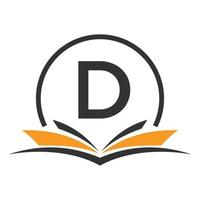 brief d onderwijs logo boek concept. opleiding carrière teken, Universiteit, academie diploma uitreiking logo sjabloon ontwerp vector