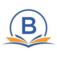 brief b onderwijs logo boek concept. opleiding carrière teken, Universiteit, academie diploma uitreiking logo sjabloon ontwerp vector