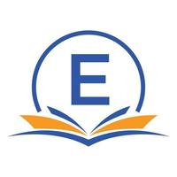 brief e onderwijs logo boek concept. opleiding carrière teken, Universiteit, academie diploma uitreiking logo sjabloon ontwerp vector