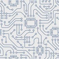 technologie elektronisch apparaten naadloos patroon, stroomkring bord achtergrond. ai en kunstmatig intelligentie- opleiding concept. vector illustratie