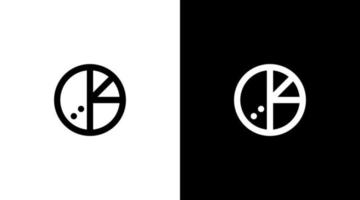 bedrijf logo monogram pizza zwart en wit icoon illustratie stijl ontwerpen Sjablonen vector