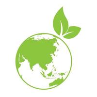 eco groen planeet aarde icoon bio natuur groen eco symbool voor web en bedrijf vector