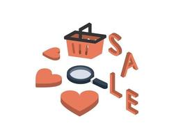 verkoop sjabloon banier met hart en Valentijn thema voor Valentijn Promotie vector