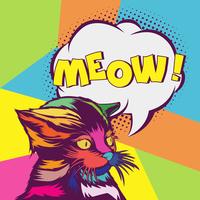 Cat Pop Art Portret Illustratie vector