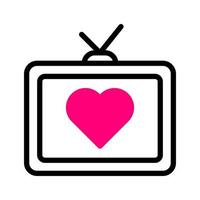 TV icoon duotoon zwart roze stijl Valentijn illustratie vector element en symbool perfect.