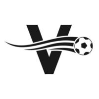 voetbal Amerikaans voetbal logo Aan brief v teken. voetbal club embleem concept van Amerikaans voetbal team icoon vector