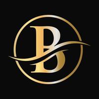 brief b logo ontwerp voor bedrijf en bedrijf identiteit met luxe concept vector